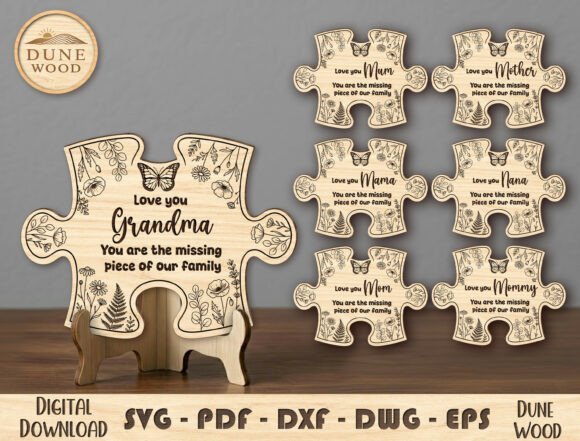 Family Puzzle Plaque Laser Cut 144641913 Creativo Digital